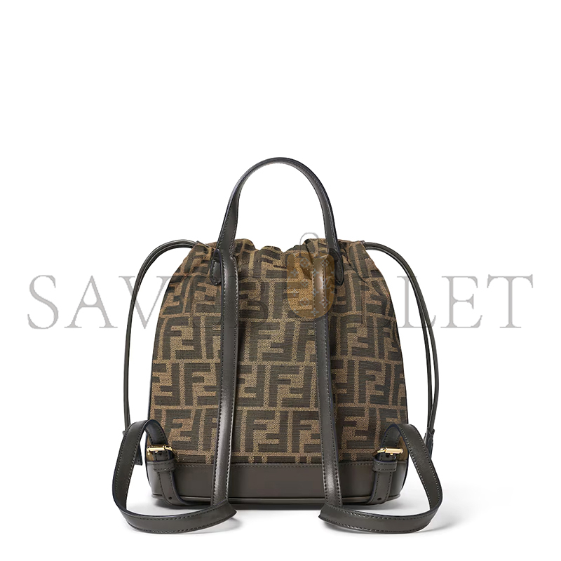 FENDI BROWN FF JACQUARD FABRIC BACKPACK 8BZ057AVQCF1GL7 (26*23*12cm)